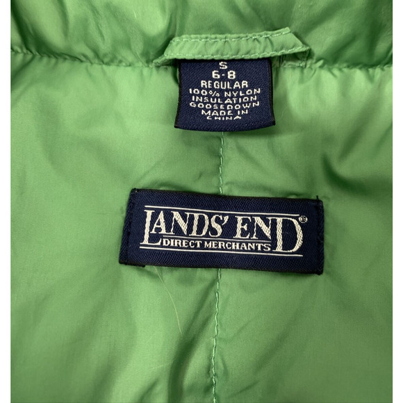 Lands End Goosedown Vest Womens Small Green Snap Up Outdoors Gorpcore - Picture 5 of 9
